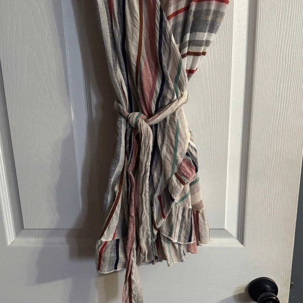 Free People Multicolor Striped Wrap Dress